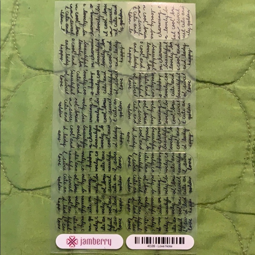 ✨3/$20 Jamberry Nail wraps- Love Note